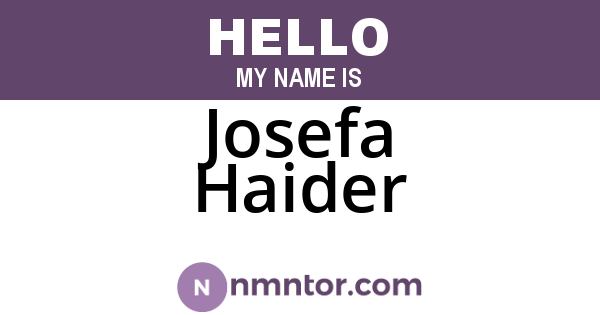 Josefa Haider