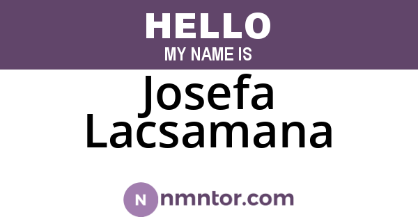 Josefa Lacsamana