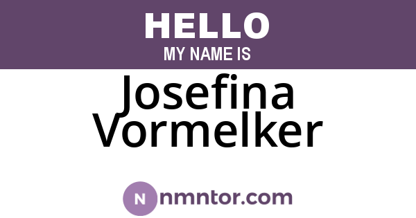 Josefina Vormelker