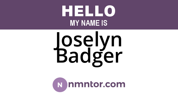 Joselyn Badger