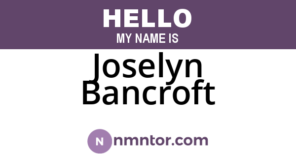 Joselyn Bancroft