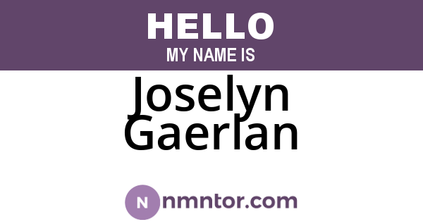 Joselyn Gaerlan