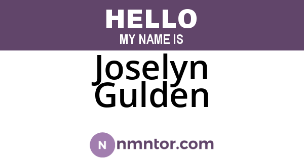 Joselyn Gulden