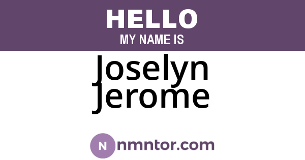 Joselyn Jerome