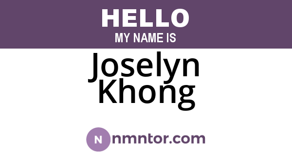 Joselyn Khong
