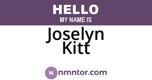 Joselyn Kitt