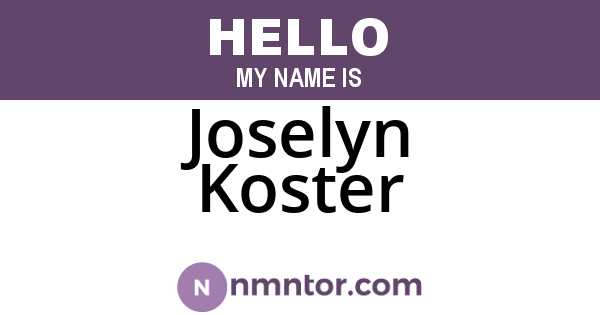 Joselyn Koster