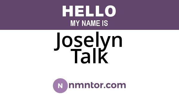 Joselyn Talk