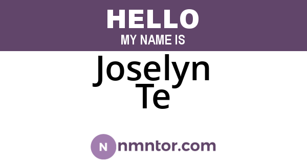 Joselyn Te