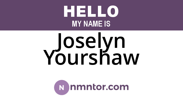 Joselyn Yourshaw