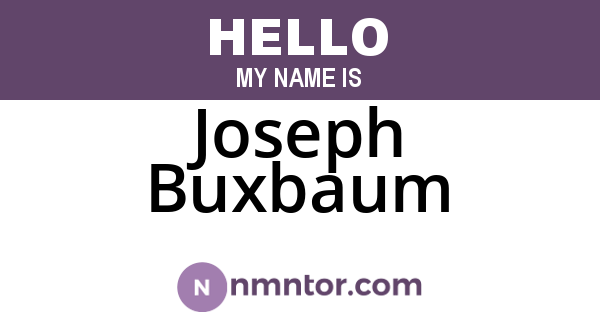 Joseph Buxbaum