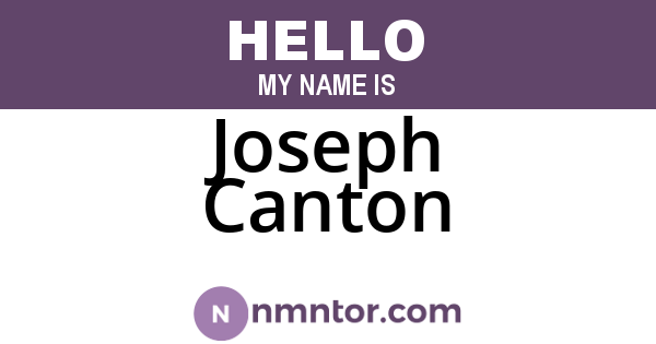 Joseph Canton