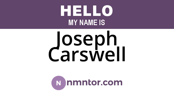 Joseph Carswell