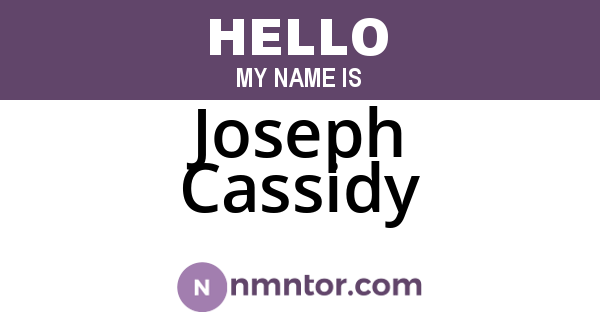 Joseph Cassidy