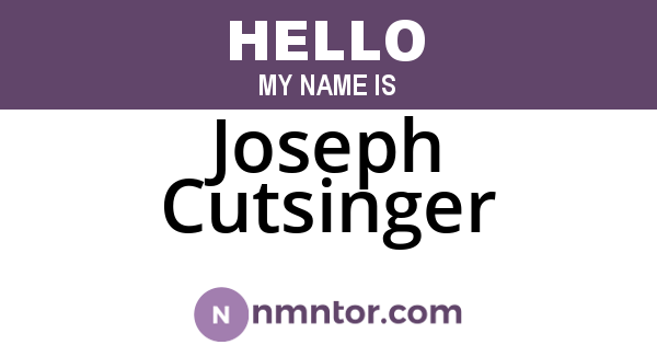 Joseph Cutsinger