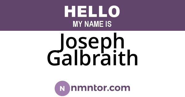 Joseph Galbraith