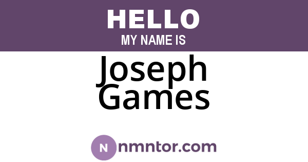 Joseph Games