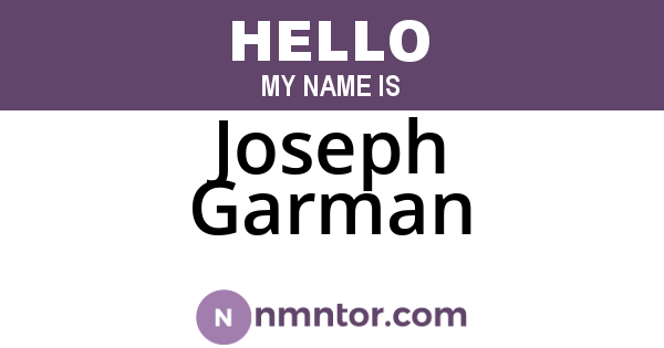 Joseph Garman
