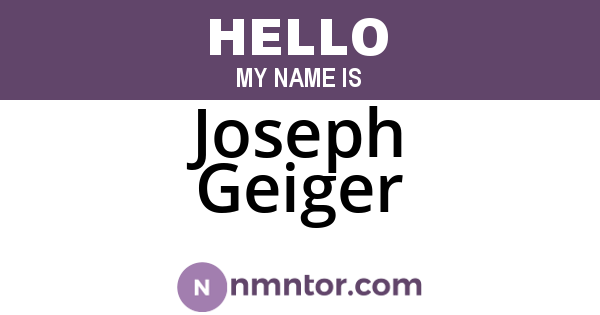 Joseph Geiger