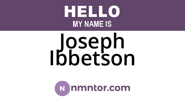 Joseph Ibbetson