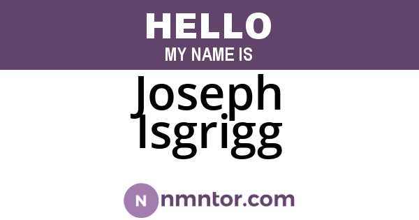 Joseph Isgrigg