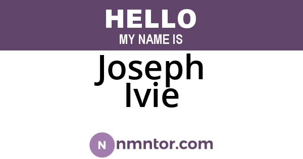 Joseph Ivie