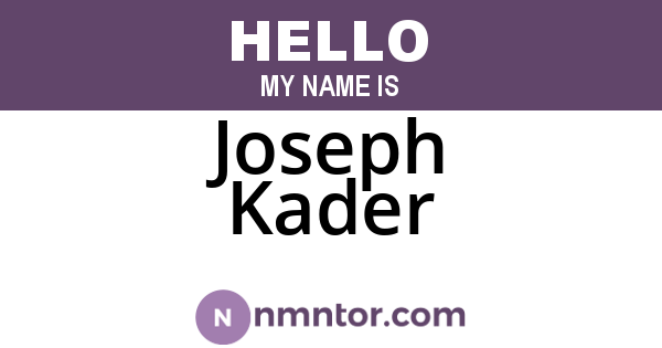 Joseph Kader