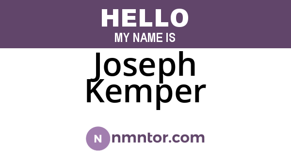 Joseph Kemper