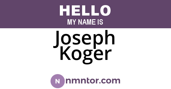 Joseph Koger