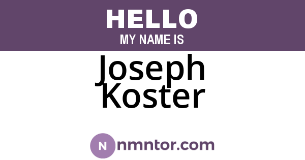 Joseph Koster