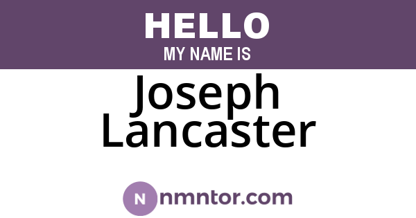 Joseph Lancaster