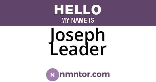 Joseph Leader