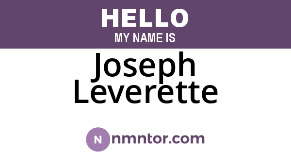 Joseph Leverette