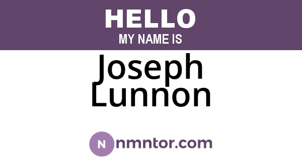 Joseph Lunnon