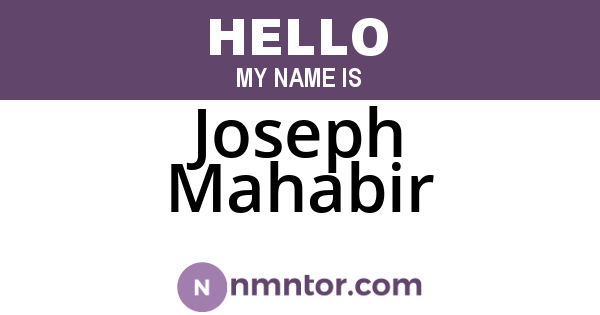Joseph Mahabir