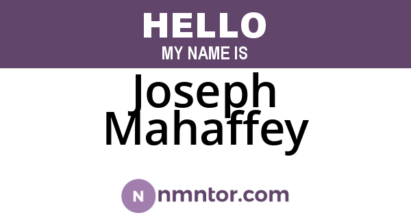 Joseph Mahaffey