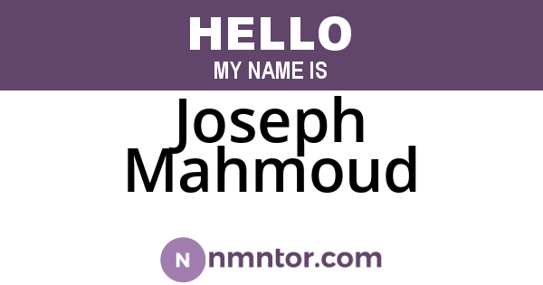 Joseph Mahmoud