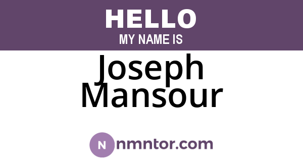Joseph Mansour