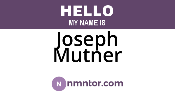 Joseph Mutner