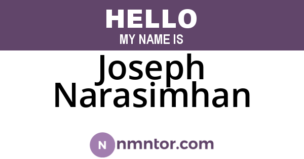 Joseph Narasimhan