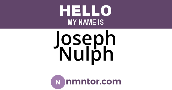 Joseph Nulph
