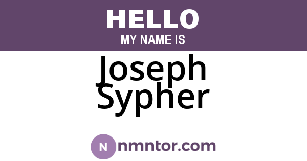 Joseph Sypher