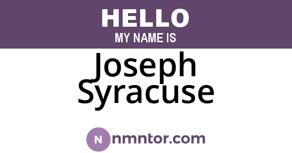 Joseph Syracuse