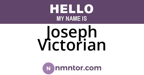 Joseph Victorian