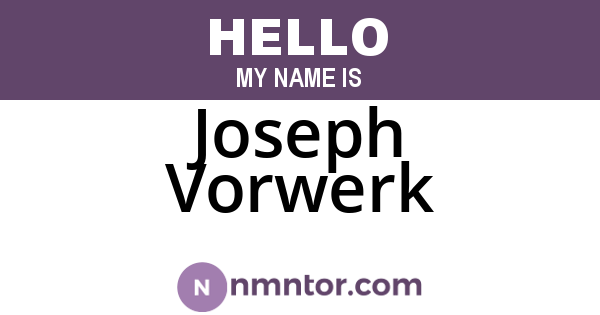 Joseph Vorwerk