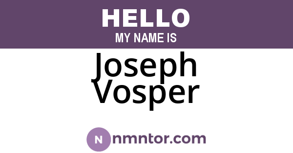 Joseph Vosper