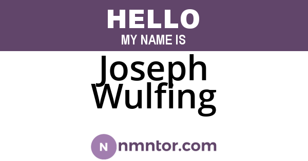 Joseph Wulfing