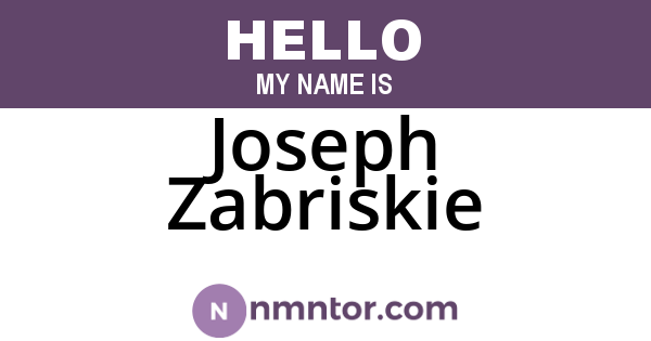 Joseph Zabriskie