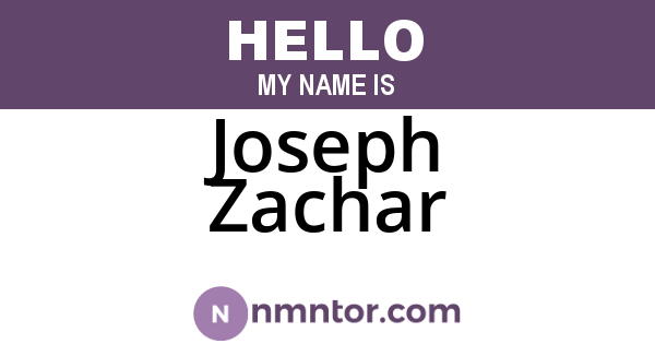 Joseph Zachar