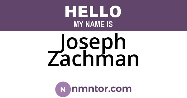 Joseph Zachman